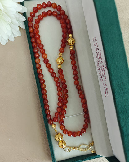 Sulemani Aqeeq Golden 100 count tasbih