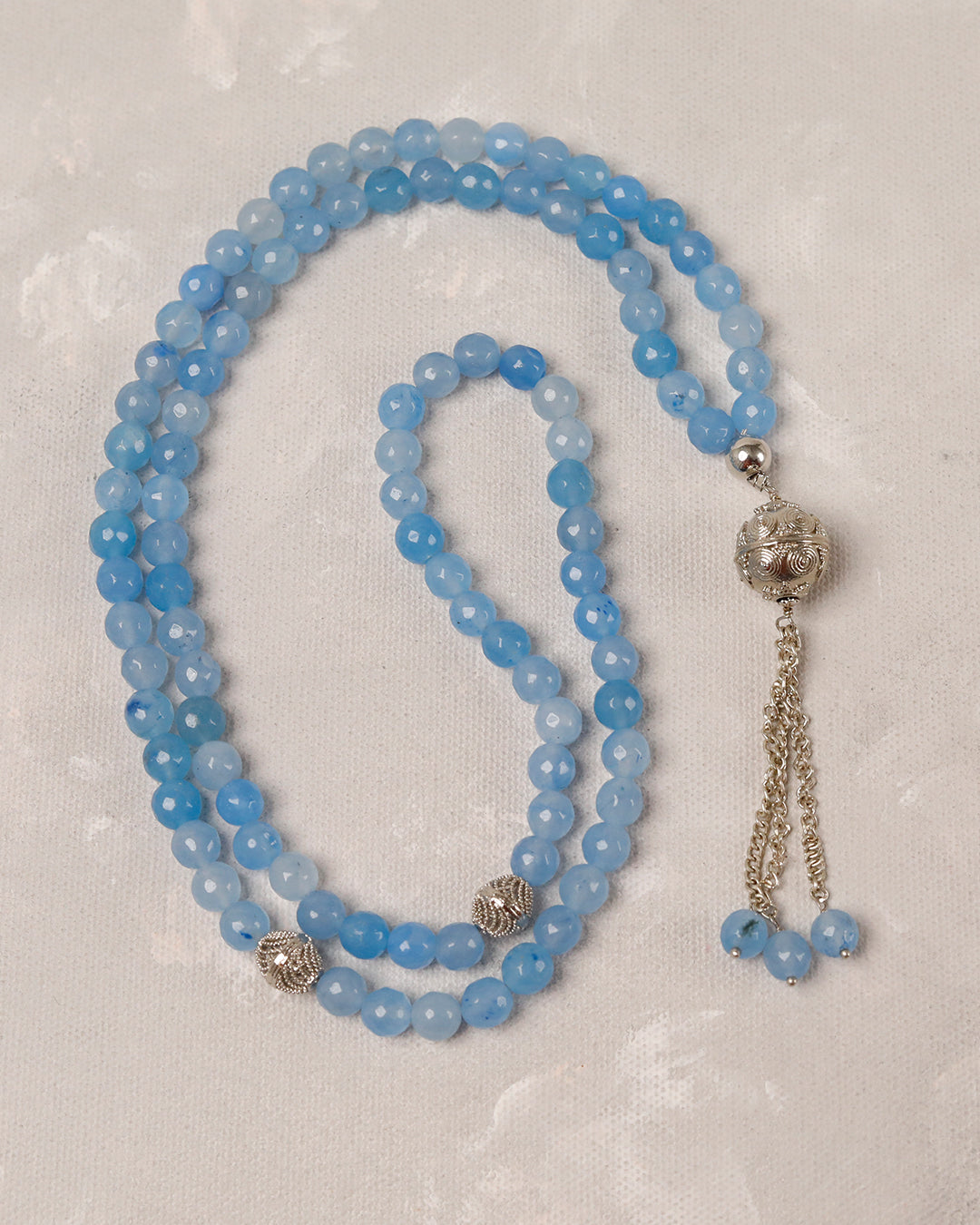 Aqua Blue Agate 100 count tasbih