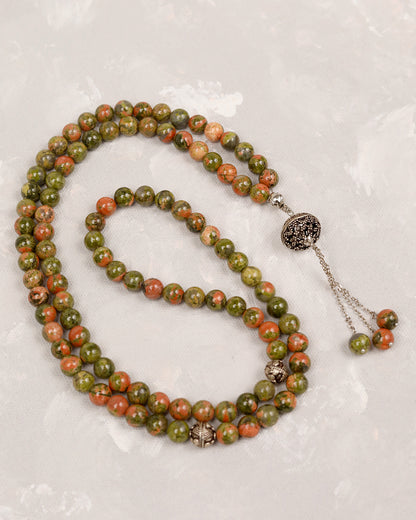 Natural Unakite 100 count tasbih
