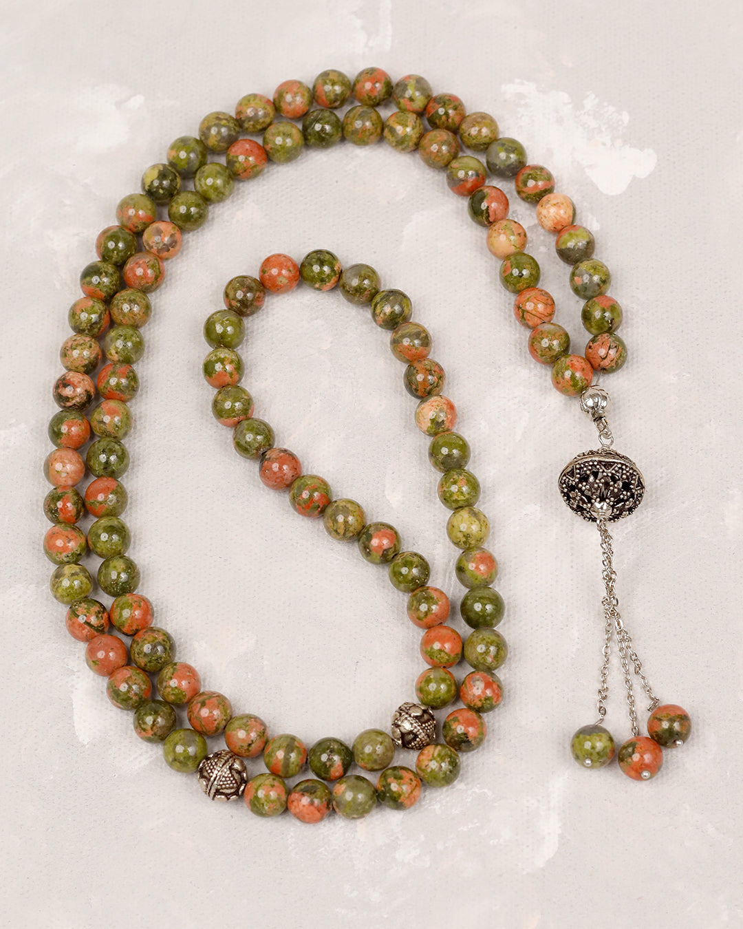 Natural Unakite 100 count tasbih