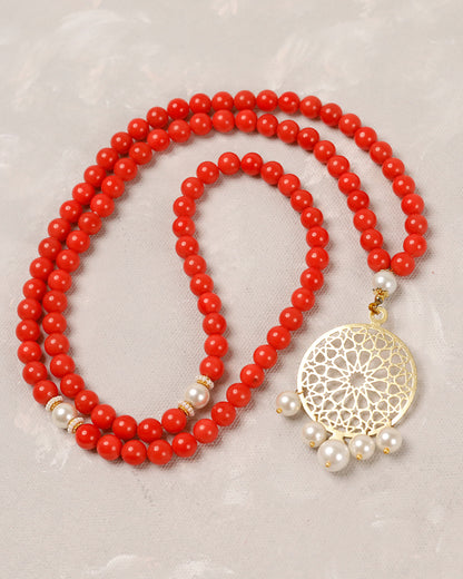Coral Red Color 100 count tasbih