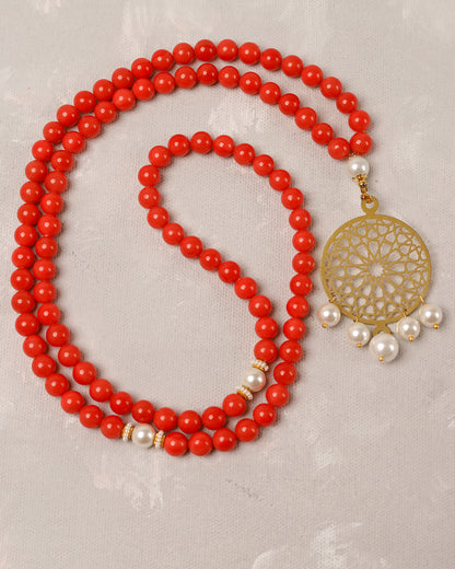 Coral Red Color 100 count tasbih
