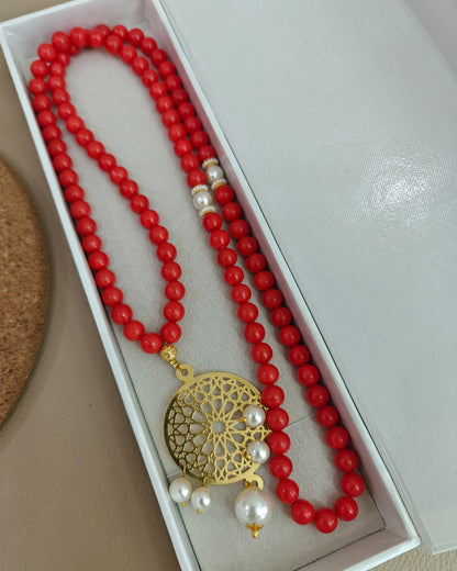 Coral Red Color 100 count tasbih