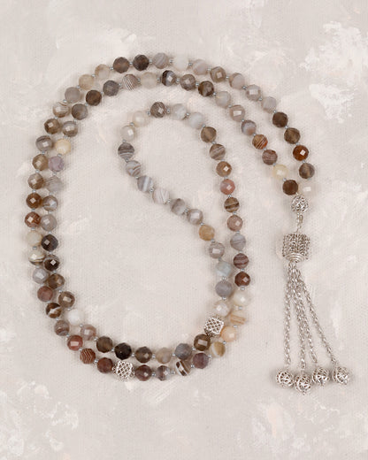 Persian Aqeeq Real Silver 100 count Tasbih