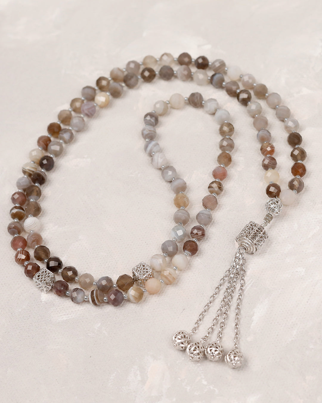 Persian Aqeeq Real Silver 100 count Tasbih