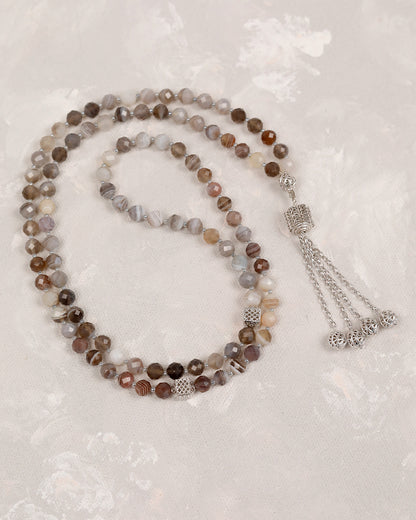 Persian Aqeeq Real Silver 100 count Tasbih
