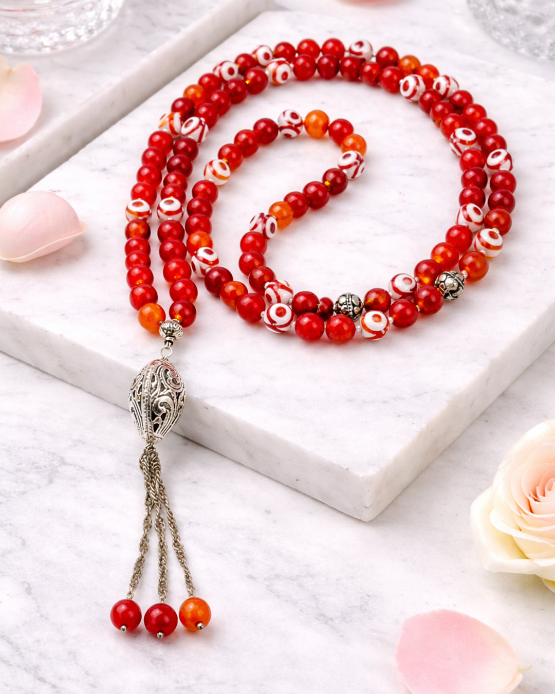 Turkish Orange Aqeeq 100 count tasbih