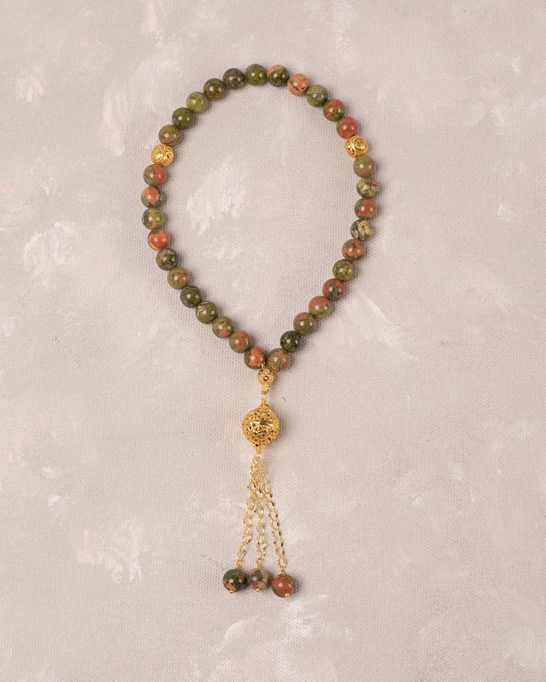 Natural Unakite 33 count tasbih
