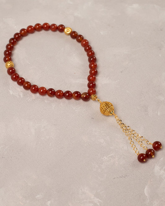 Red Aqeeq 33 count tasbih