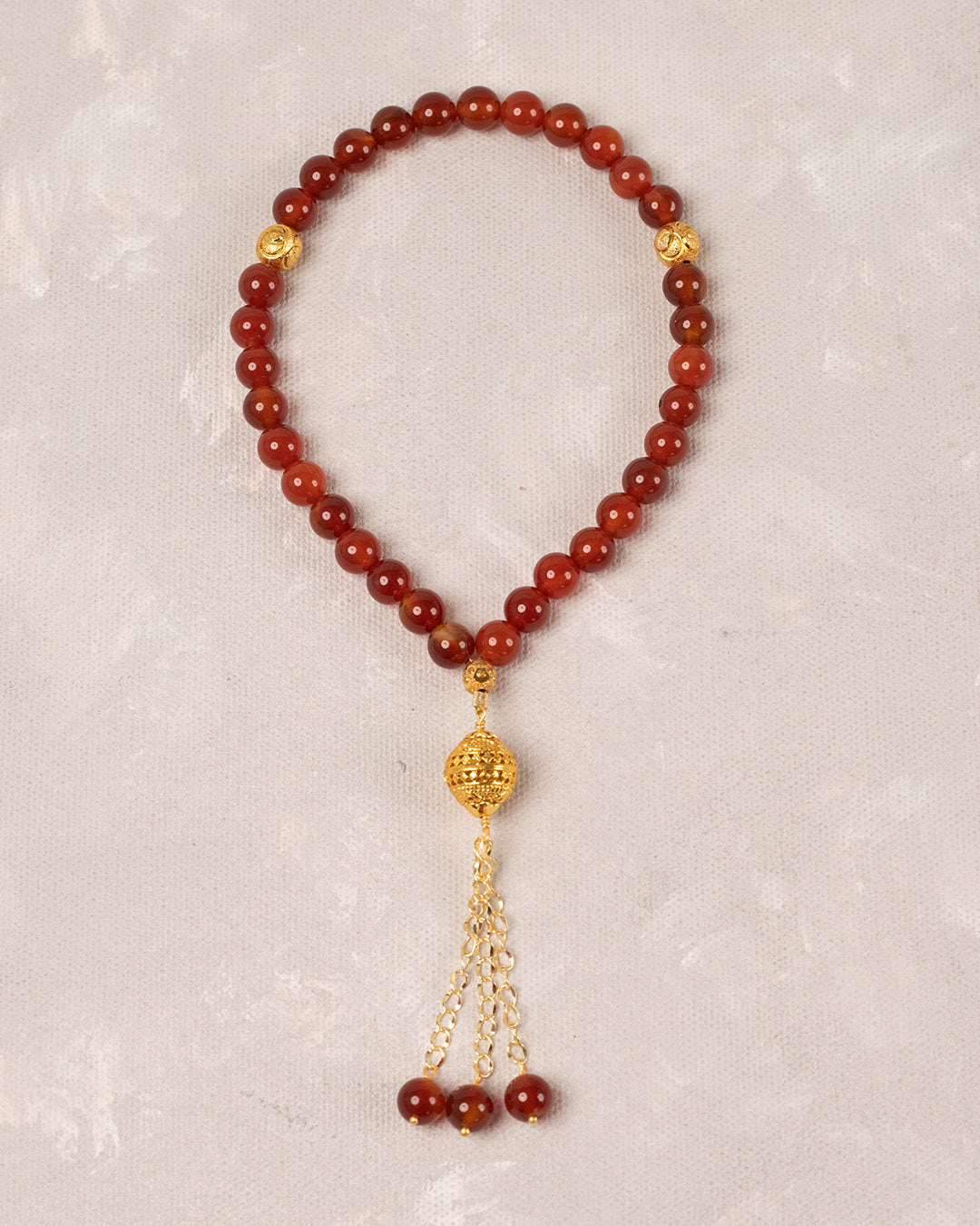 Red Aqeeq 33 count tasbih