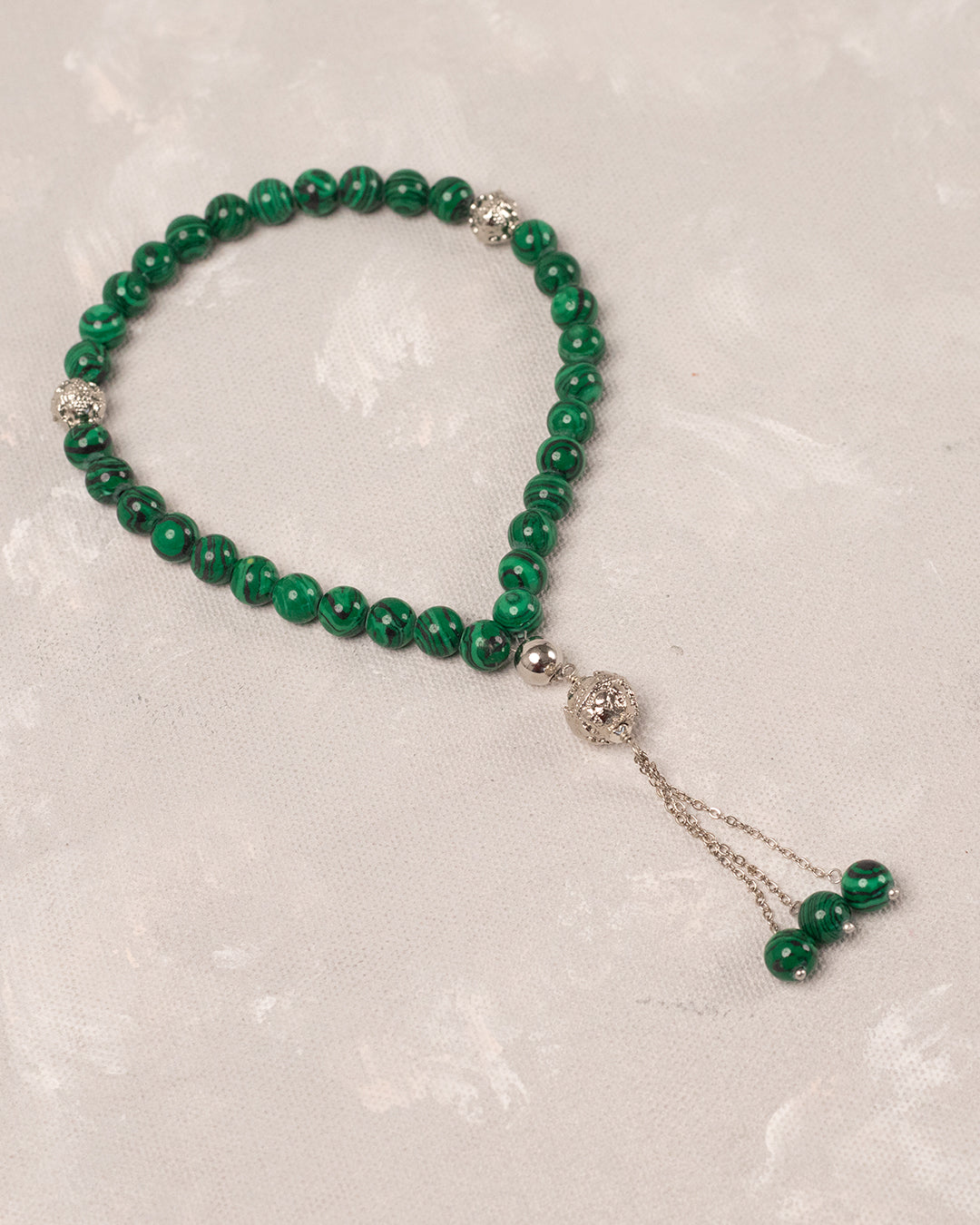 Natural malachite 33 count tasbih