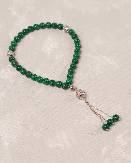 Natural malachite 33 count tasbih