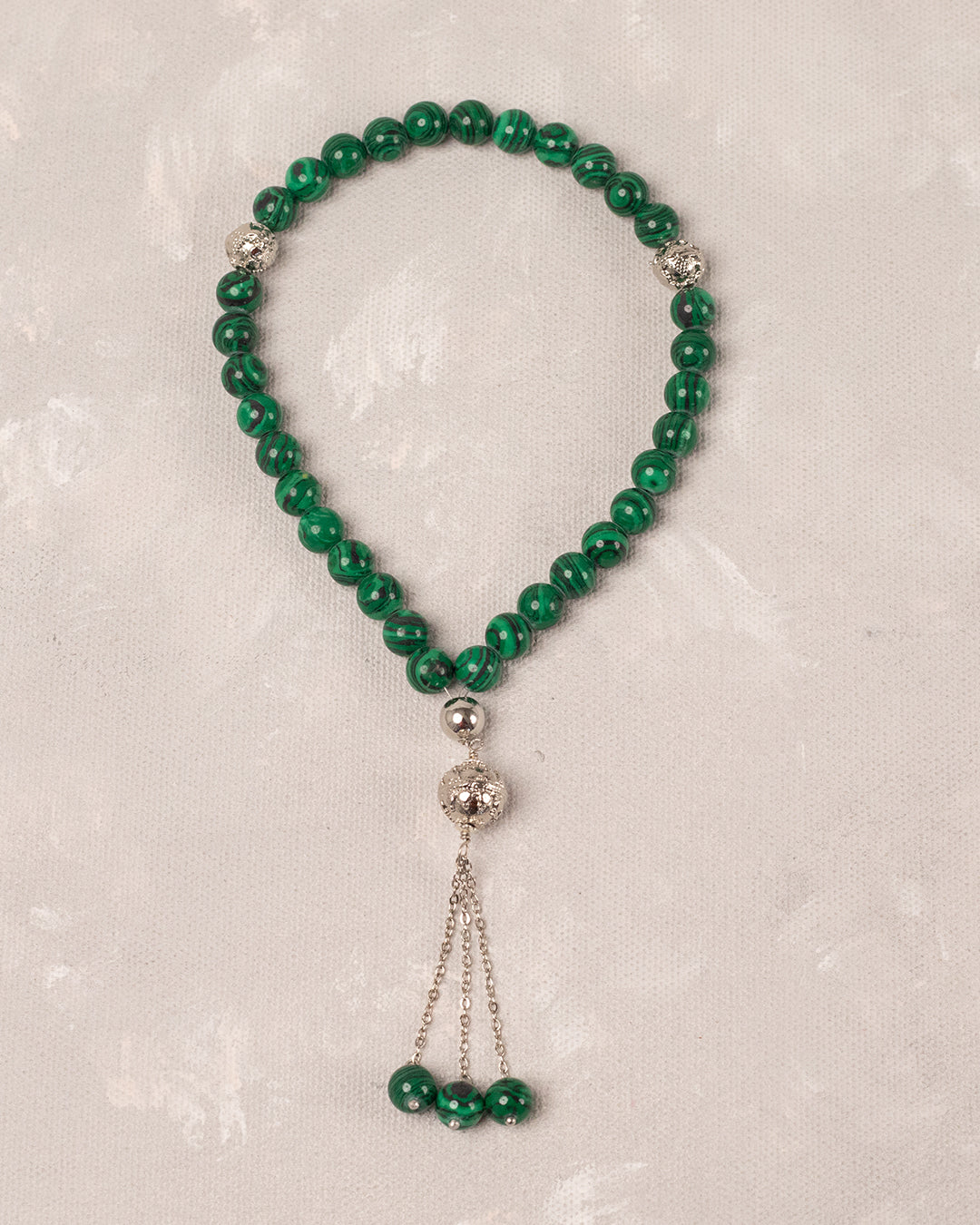 Natural malachite 33 count tasbih