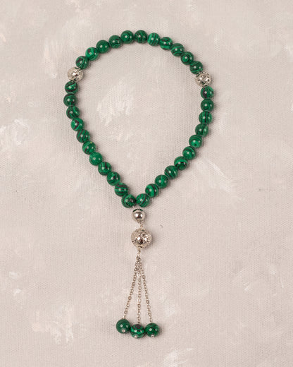Natural malachite 33 count tasbih