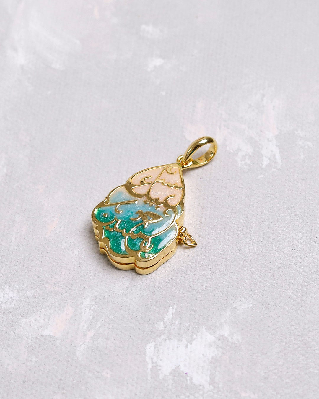 Labbaik Ya Hussain Asu Green Taweez - 9k Gold