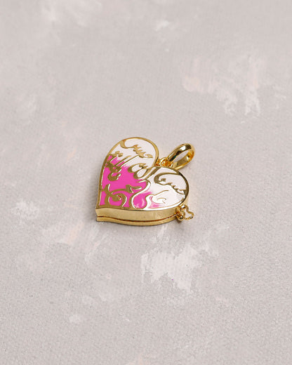 Panjatan-e-Pak  Heart Pink Taweez - 9k Gold