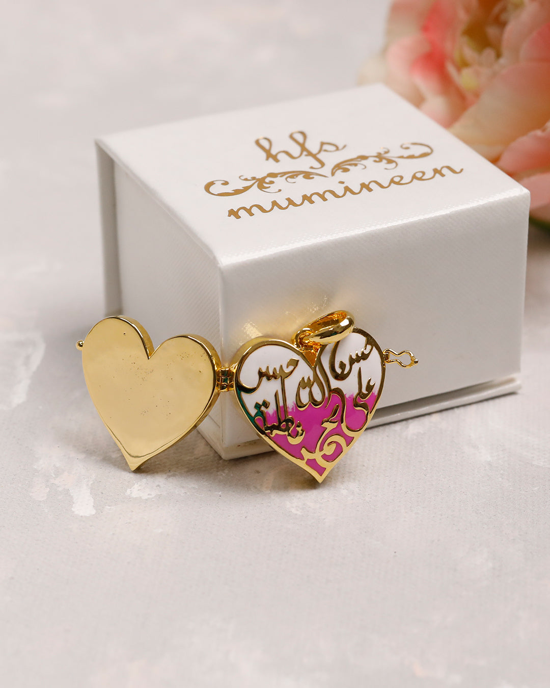 Panjatan-e-Pak  Heart Pink Taweez - 9k Gold