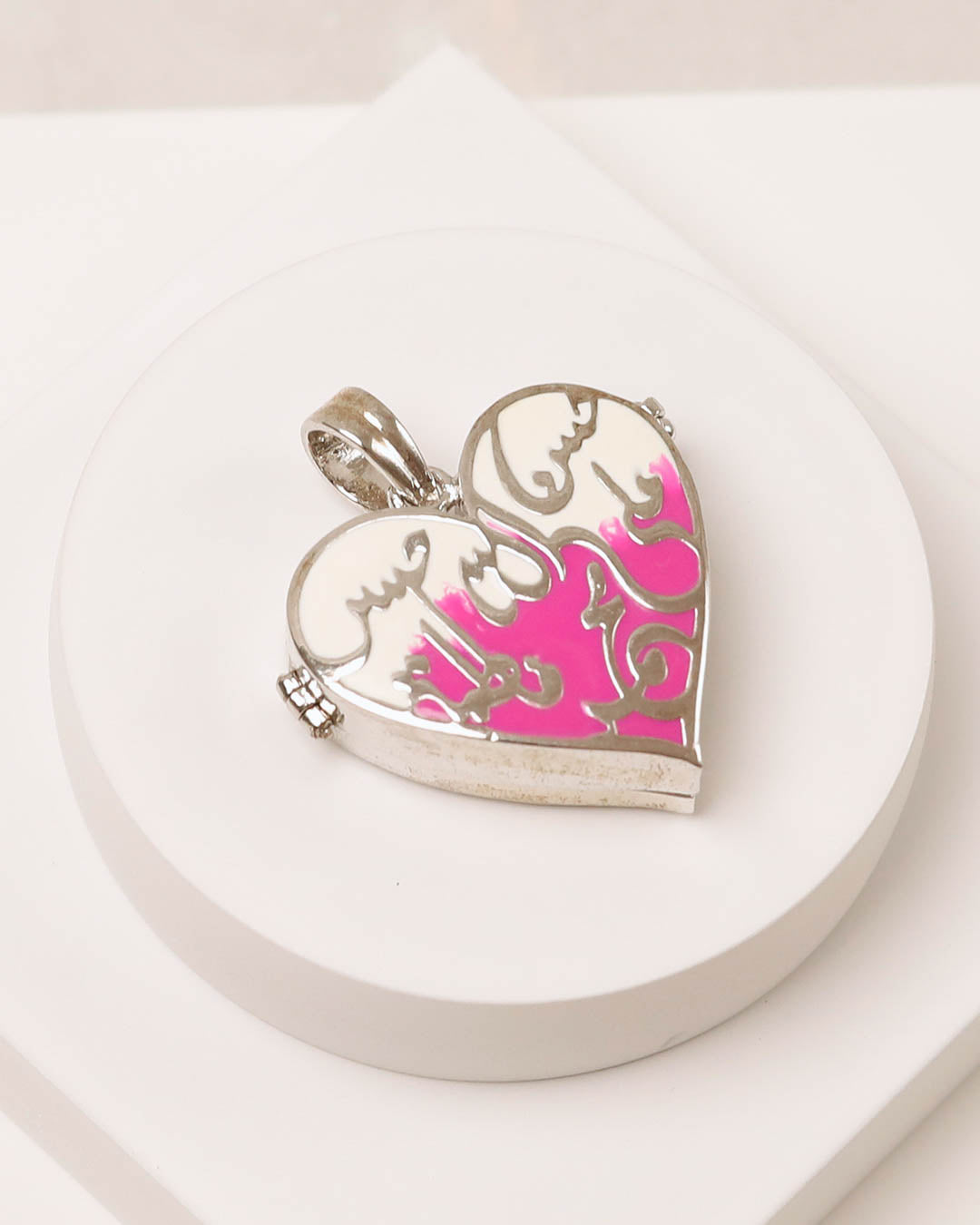 Panjatan-e-Pak  Heart Pink Taweez - 925 Silver