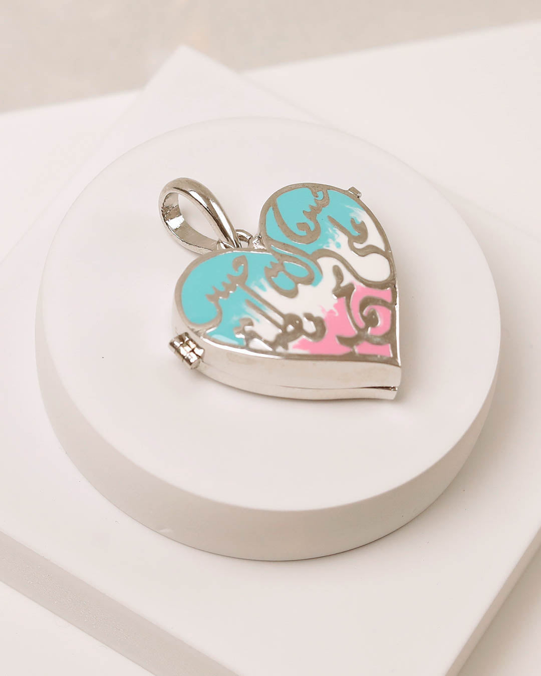 Panjatan-e-Pak  Heart Pastel Taweez - 925 Silver