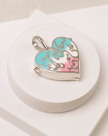 Panjatan-e-Pak  Heart Pastel Taweez - 925 Silver