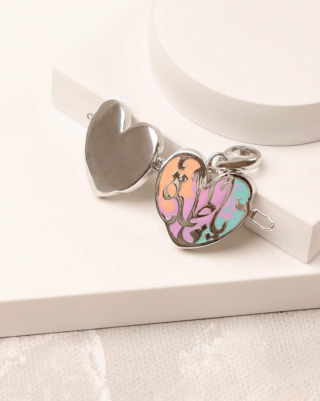 Ya Fatema Heart Pastel Taweez - 925 Silver