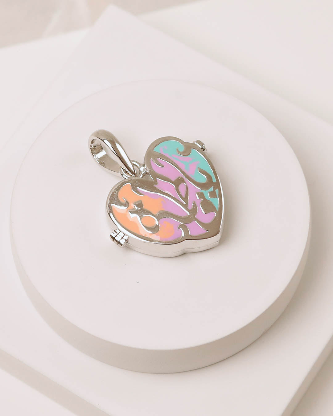 Ya Fatema Heart Pastel Taweez - 925 Silver