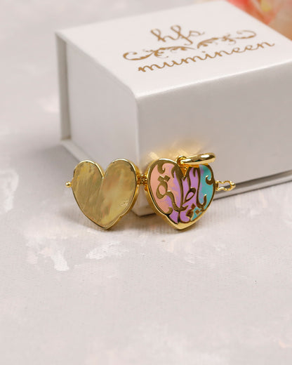 Ya Fatema Heart Pastel Taweez - 9k Gold
