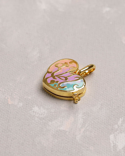 Ya Fatema Heart Pastel Taweez - 9k Gold