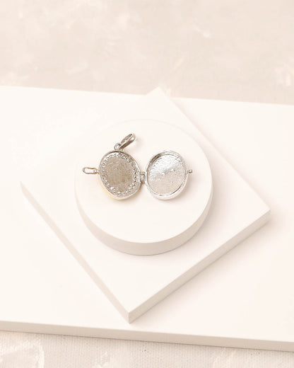 Ya Ali Pave Oval Taweez - 925 Silver