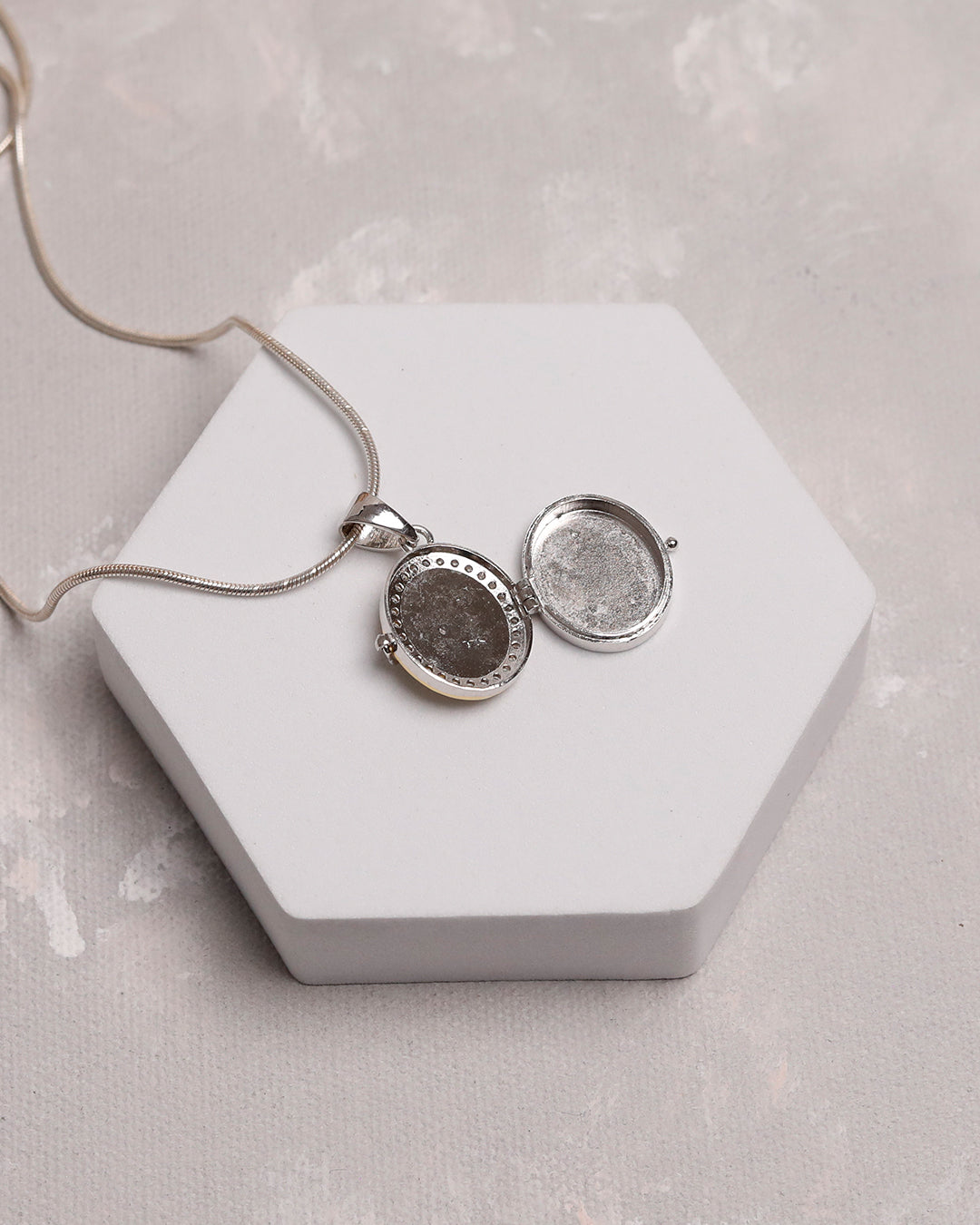 Ya Ali Pave Oval Taweez - 925 Silver