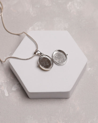 Ya Ali Pave Oval Taweez - 925 Silver