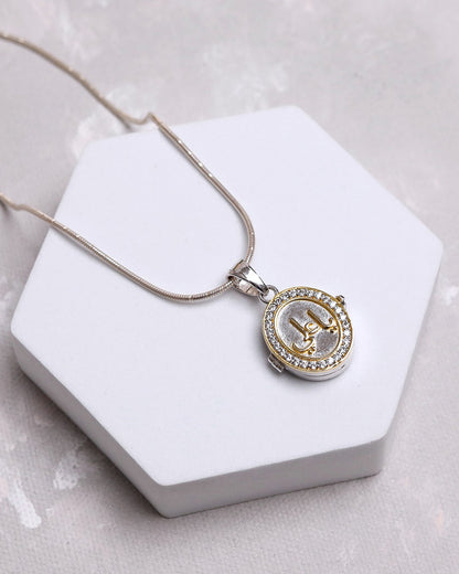 Ya Ali Pave Oval Taweez - 925 Silver