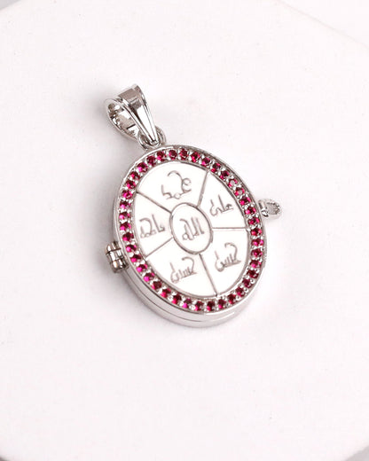 Panjatan-e-Pak  Ruby Oval Taweez - 925 Silver