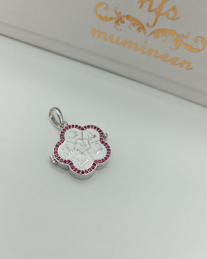 Flower Panjatan-e-Pak  Ruby Taweez - 925 Silver