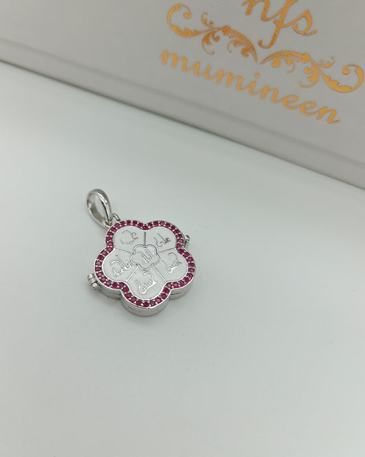 Flower Panjatan-e-Pak  Ruby Taweez - 925 Silver