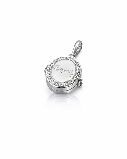 Ya Hussain Pavè Oval Taweez - 925 Silver