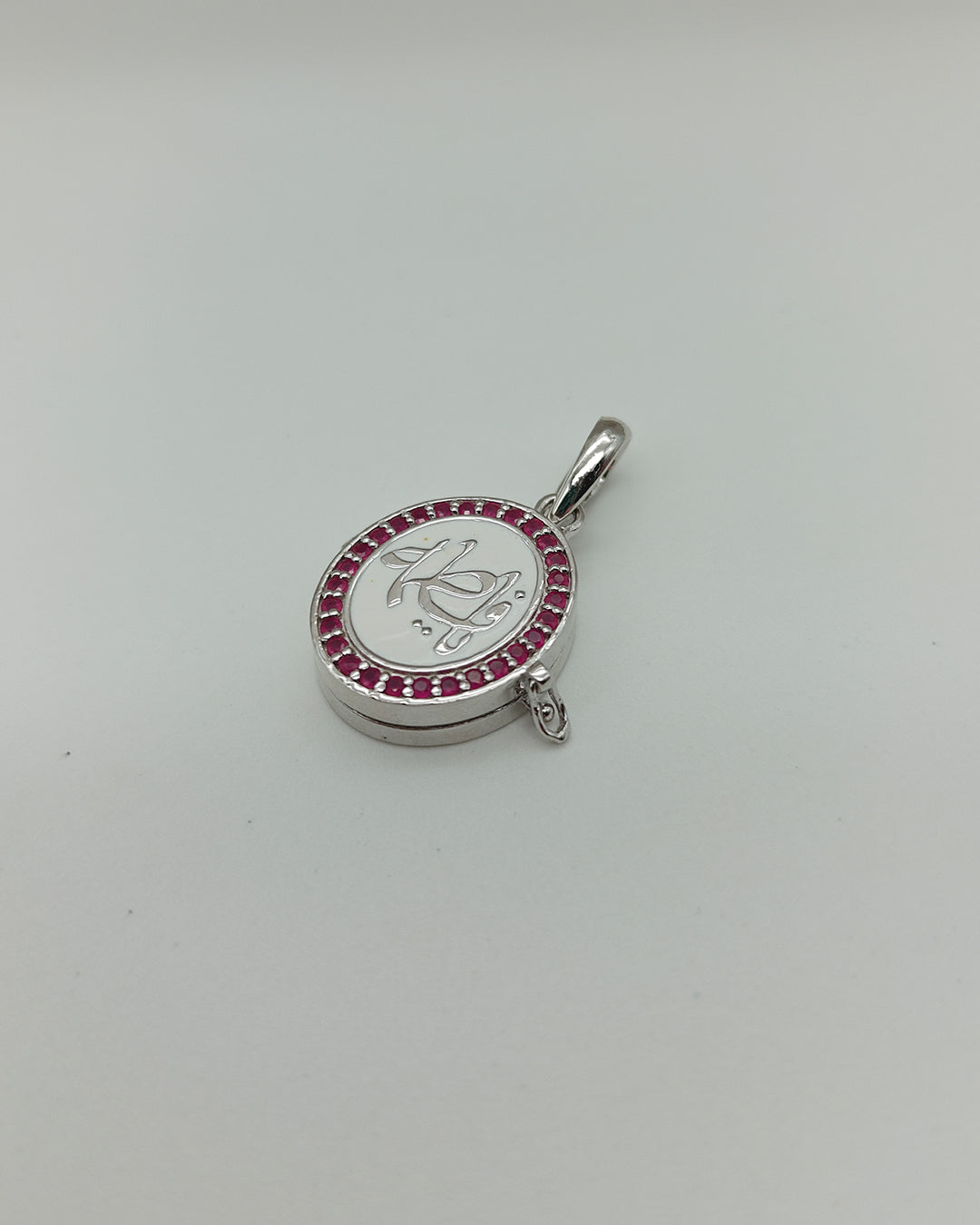 Ya Fatema Ruby Oval Taweez - 925 Silver