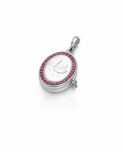 Ya Fatema Ruby Oval Taweez - 925 Silver
