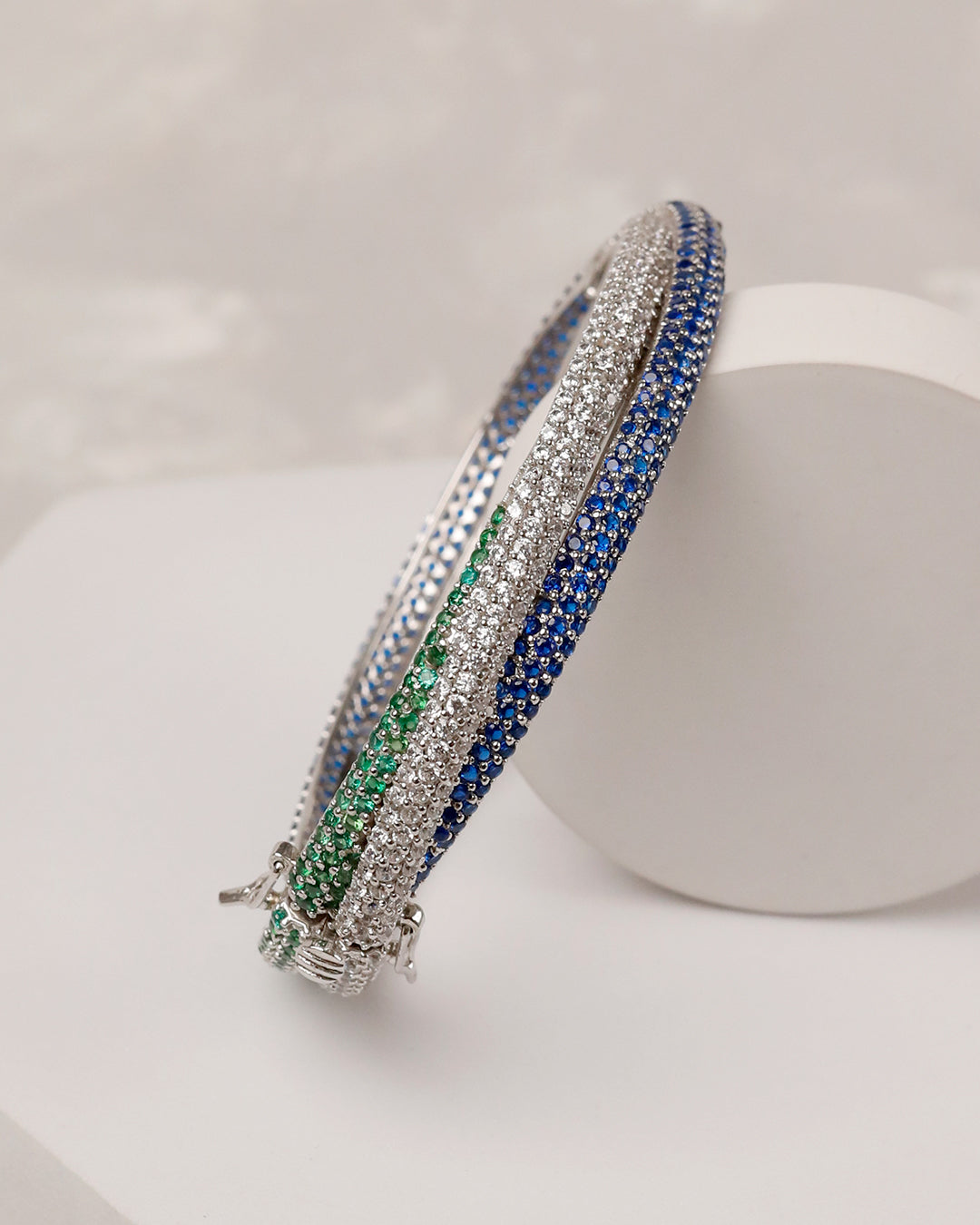 Midnight Pave Openable Bangle (925 Silver)