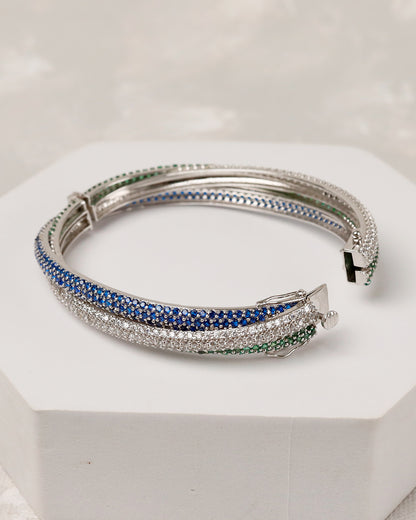 Midnight Pave Openable Bangle (925 Silver)