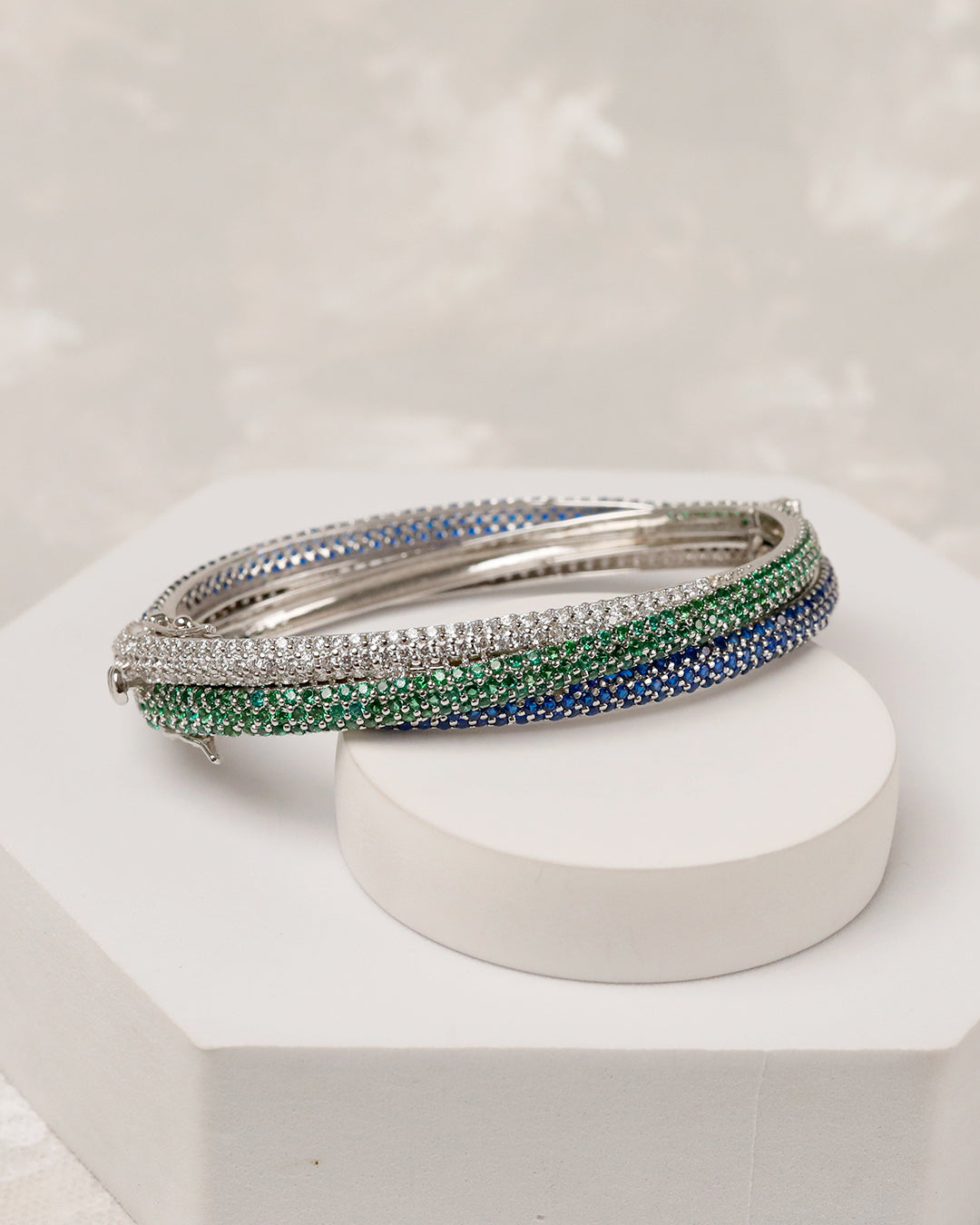Midnight Pave Openable Bangle (925 Silver)