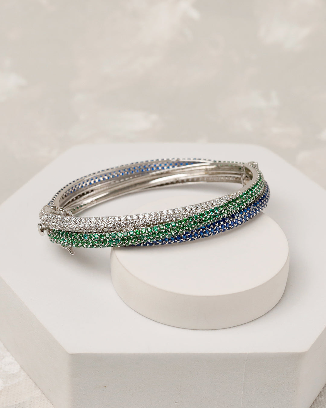 Midnight Pave Openable Bangle (925 Silver)
