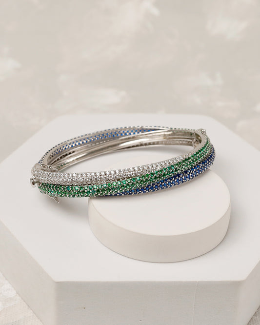 Midnight Pave Openable Bangle (925 Silver)