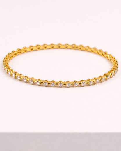 Minimalistic Pave Bangle (925 Silver)