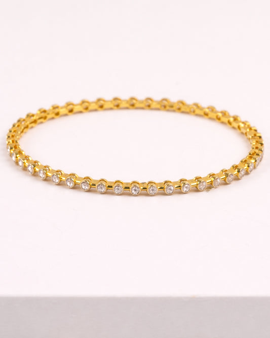 Minimalistic Pave Bangle (925 Silver)