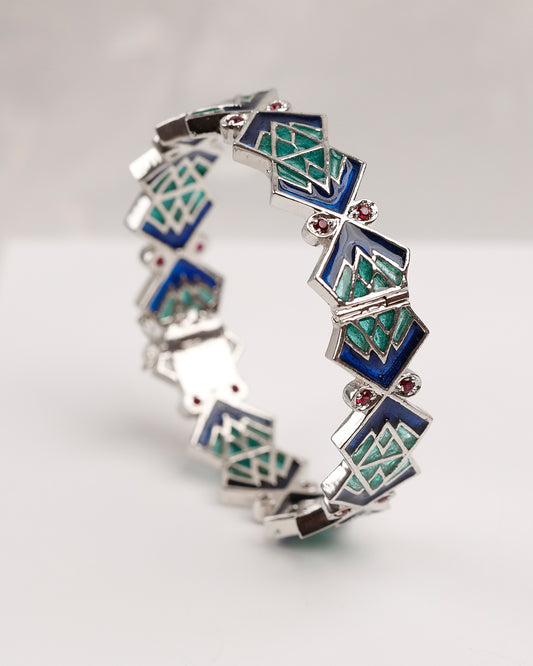 Peacock Openable Bangle (925 Silver)