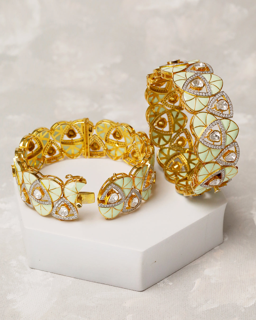 Royal Mint Polki Openable Bangle (925 Silver)