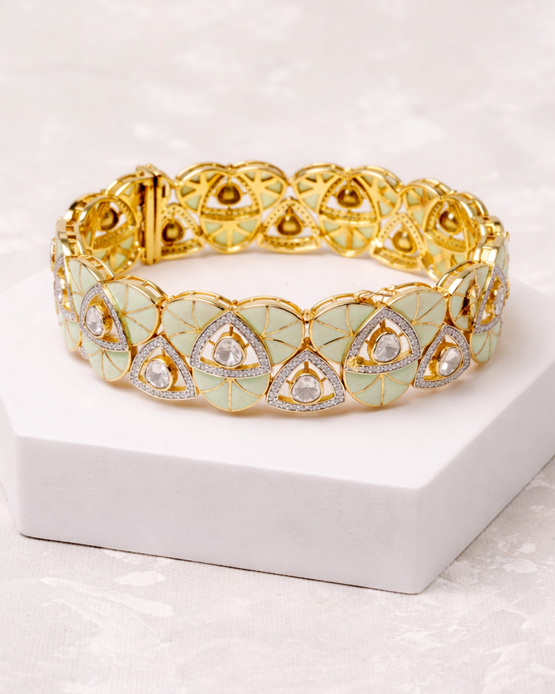 Royal Mint Polki Openable Bangle (925 Silver)