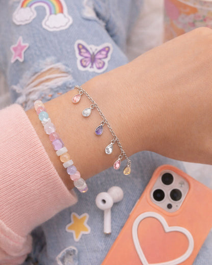 Multi Pastel Drop Bracelet (925 Silver)