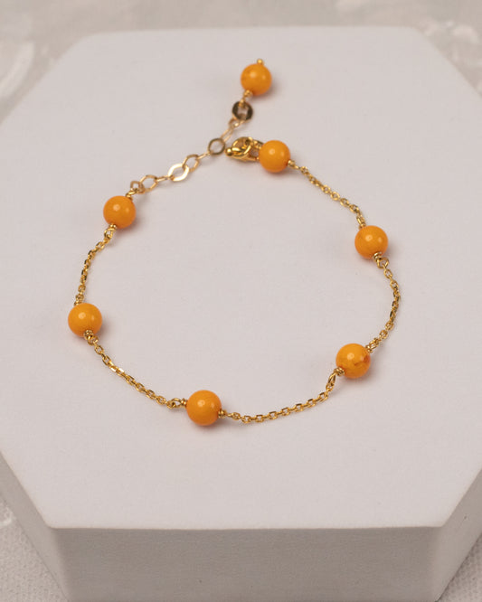 Classic Amber Link Bracelet (925 Silver)